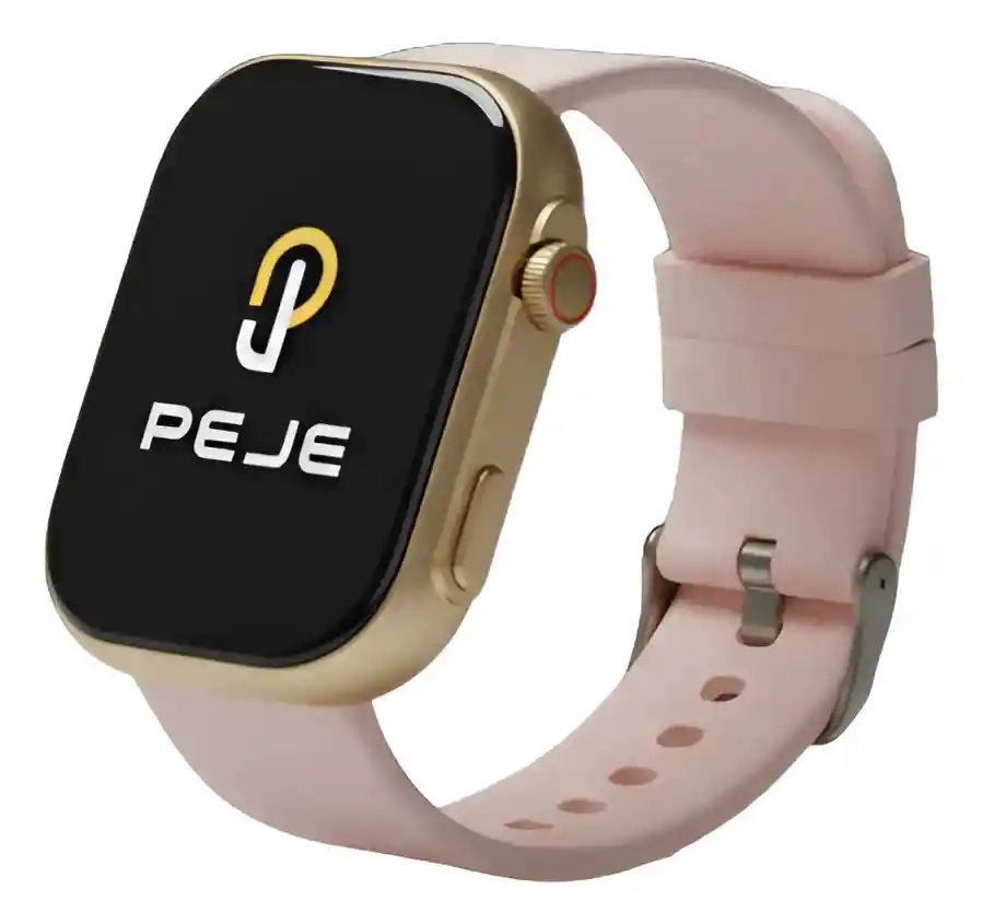 Smartwatch Peje Zw03 Amoled 2.13, Ip68, Deporte Salud, Rosa Mesh Rosa Negro Dorado