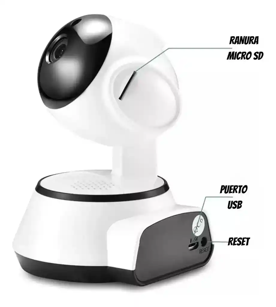 Camara Seguridad Wifi Q6 360° App V380 Ip Con Parlante Y Micrófono