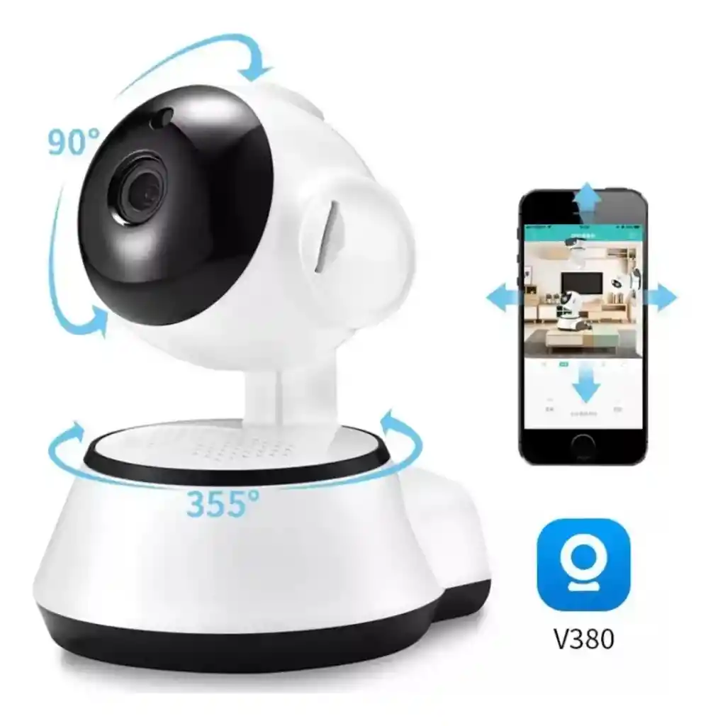 Camara Seguridad Wifi Q6 360° App V380 Ip Con Parlante Y Micrófono