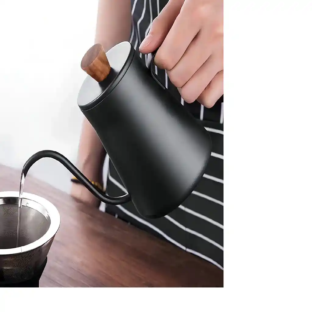 Cafetera Caffettierra Moka Aluminio Blanco 400ml Cuello Cisne