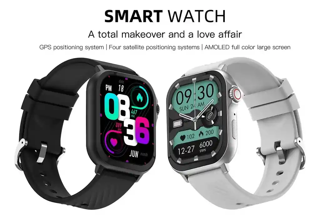 Smartwatch Peje G08 Amoled Deportivo Gps Salud Ip68 Salud P Negro Mesh Plateado Plateado