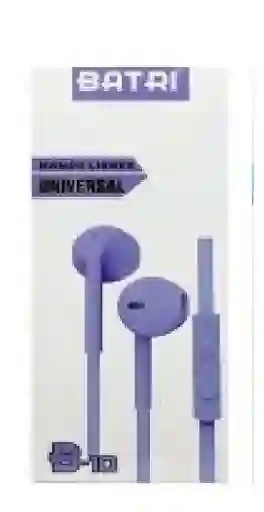 Audifonos Alambrico Batri B-10 Conector Jack 3.5 Morado