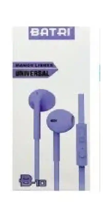 Audifonos Alambrico Batri B-10 Conector Jack 3.5 Morado