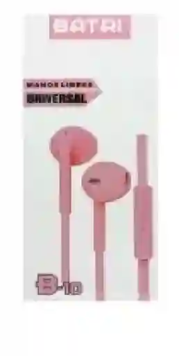 Audifonos Alambrico Batri B-10 Conector Jack 3.5 Rosado