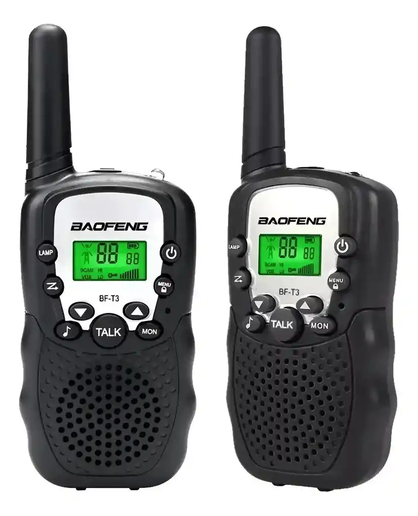 Radios Mini Walkie Talkies Baofeng Bf T3 X 2 Unidades Negro