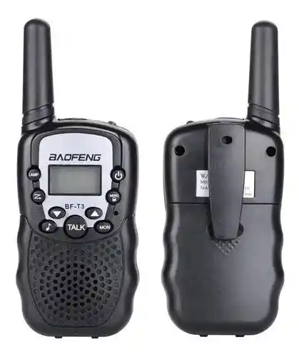 Radios Mini Walkie Talkies Baofeng Bf T3 X 2 Unidades Negro