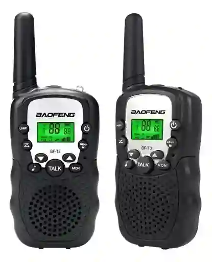 Radios Mini Walkie Talkies Baofeng Bf T3 X 2 Unidades Negro