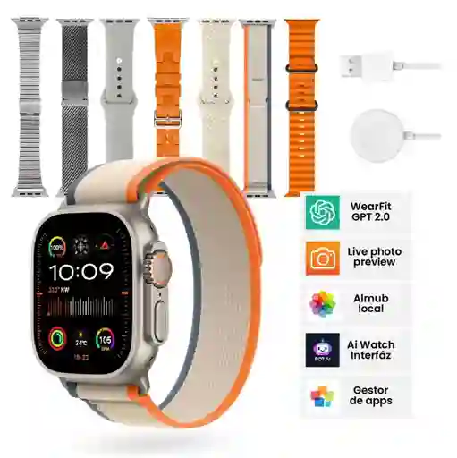 Smartwatch H9 Ultra Plus 49mm + 7 Correas | Nfc, Amoled, Bluetooth 5.0 Agregar A Favoritos $ 265.900