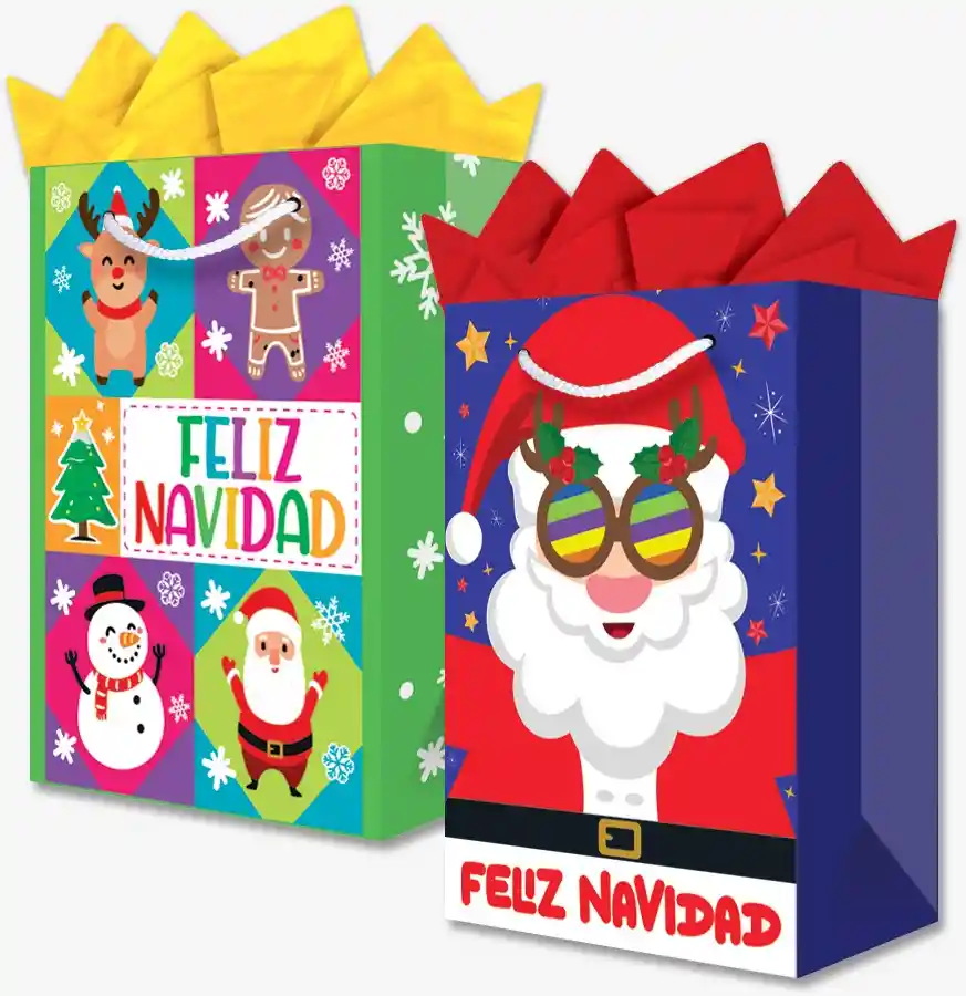 Increíbles Bolsas De Regalo Temática Navideña Talla M