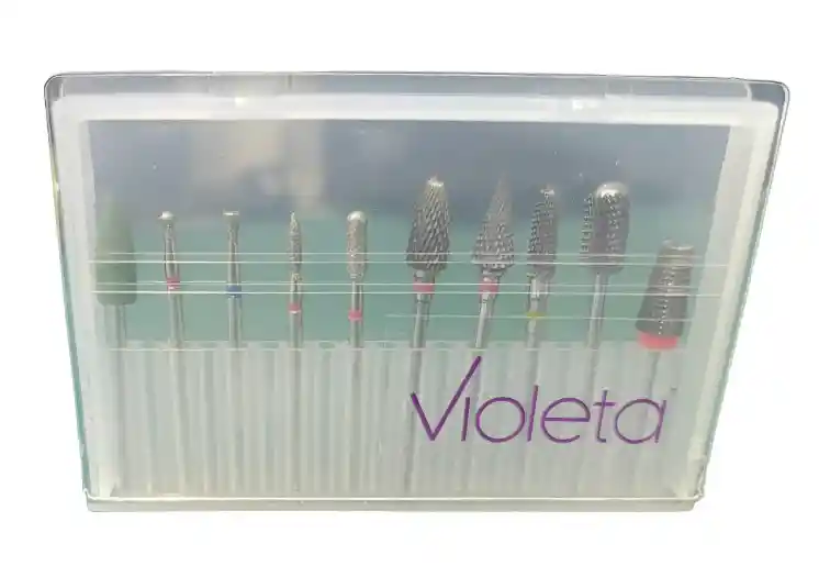 Kit De Puntas Para Drill De Uñas X10 Carbono Tungsteno