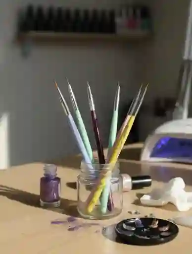 Pincel Punta Fina Decoración Uñas Acrílicas X6