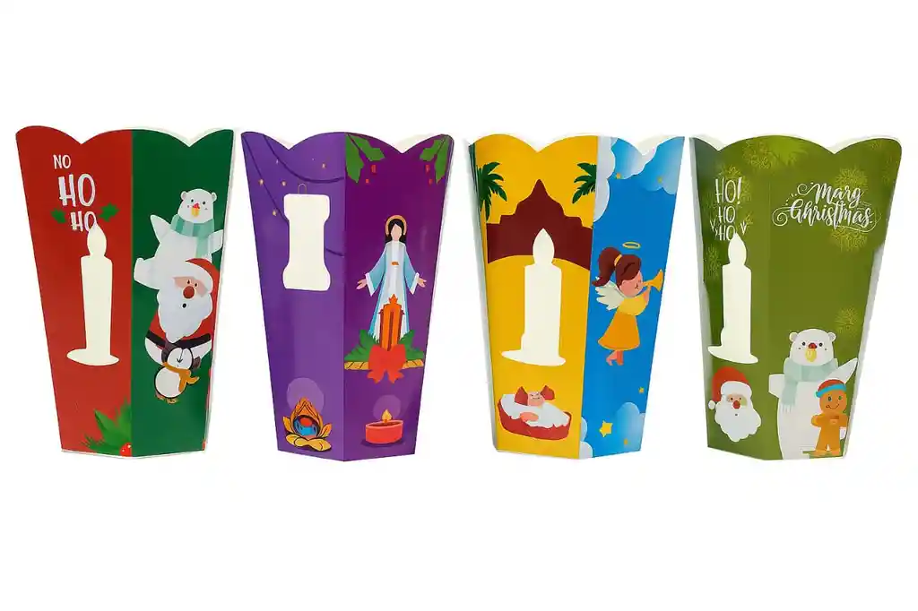 Faroles Navideños En Cartón Decorado