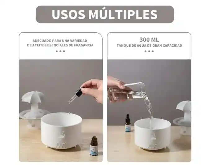 Difusor Humidificador Lluvia De Aromas + Esencia