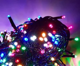 Extensión Lineal De Luces Led Para Decoración Navideña X 200 Bombillos Multicolor Para Navidad Cable Verde