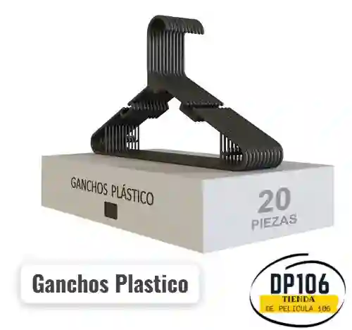 Ganchos Plasticos Negros Para Ropa Paquete 20 Und