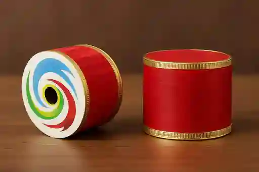 Cinta Decorativa Roja Con Bordes Dorados – 2.5 Cm De Ancho X 4 M