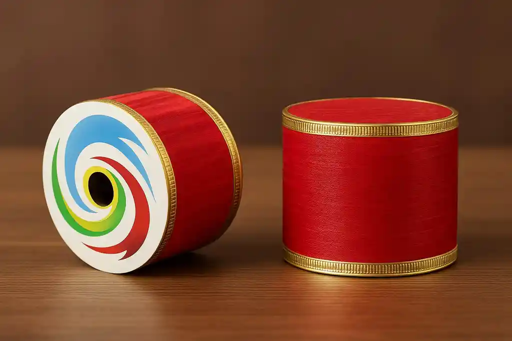 Cinta Decorativa Roja Con Bordes Dorados – 2.5 Cm De Ancho X 4 M