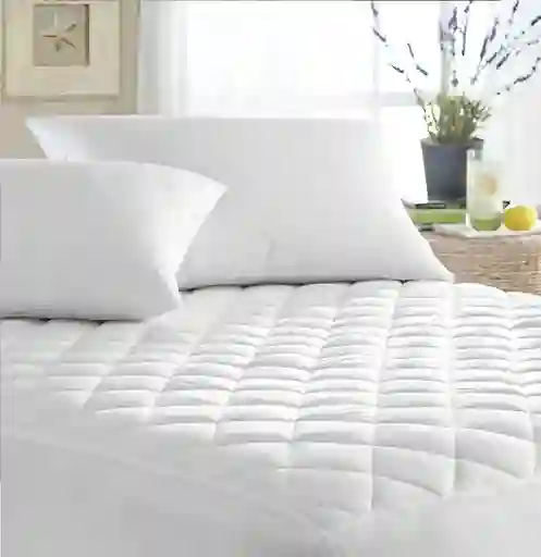 Forro Protector Colchón Acolchado Cama Doble Anti Ácaros 140x190 Blanco