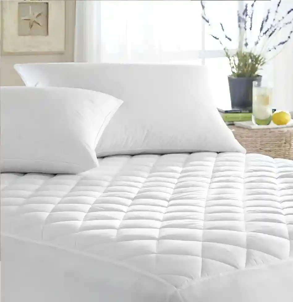 Forro Protector Colchón Acolchado Cama Doble Anti Ácaros 140x190 Blanco