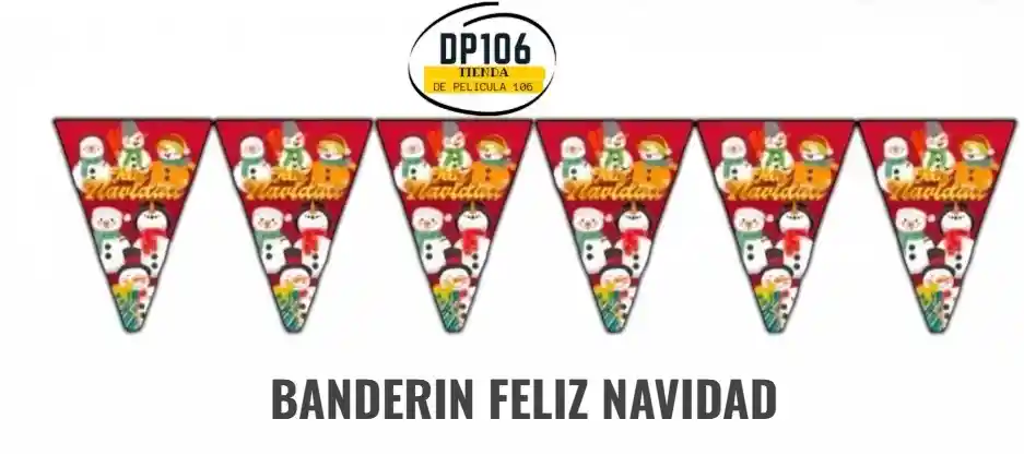 Banderin Guirnalda Decoracion Feliz Navidad Con Muñecos De Nieve