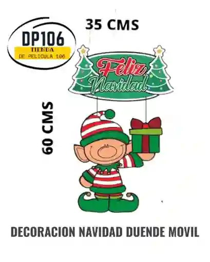 Movil Decoracion Navidad Duende Navideño Colgante