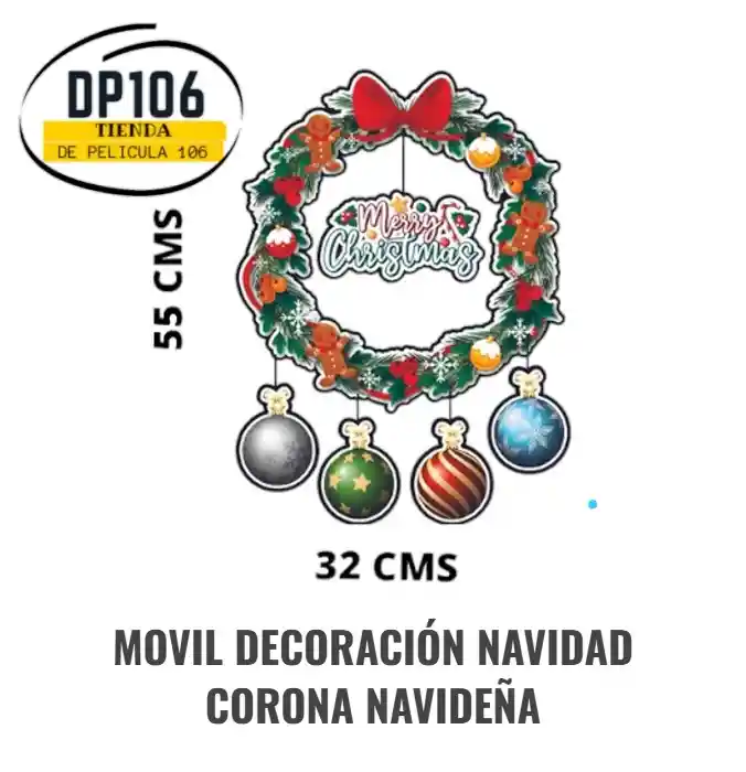 Movil Decoracion Navidad Corona Navideña Colgante