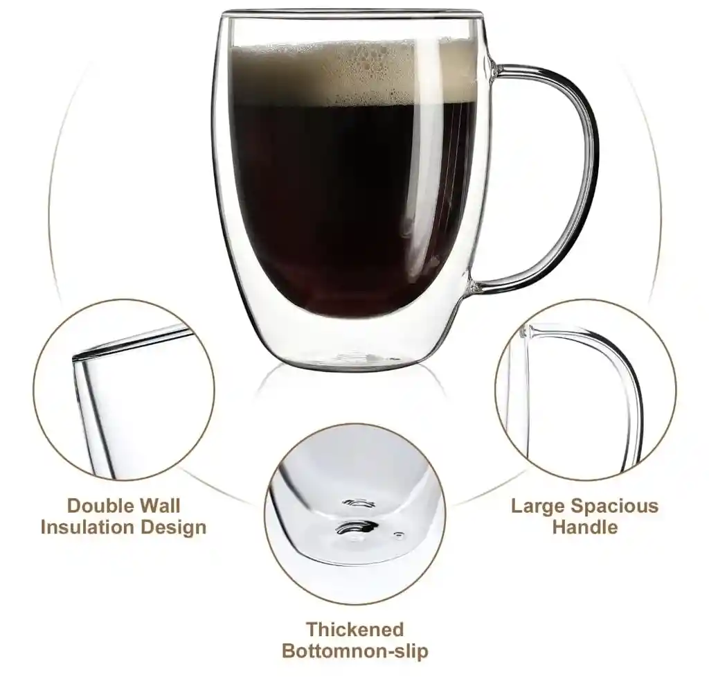 Pocillo En Cristal De Borosilicato 250ml Doble Pared
