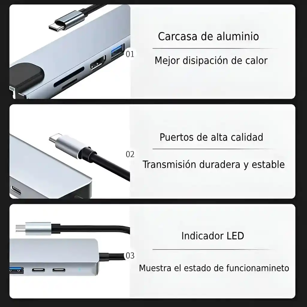 Multipuerto 8 Entradas En 1