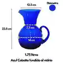 Jarra En Vidrio Azul Cobalto Espiral 1.75 Litros