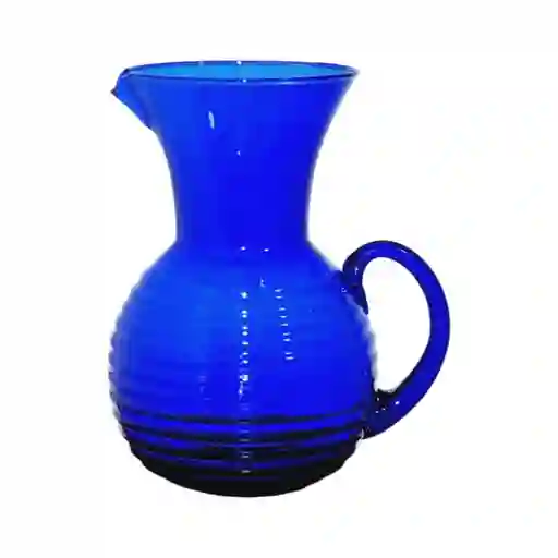 Jarra En Vidrio Azul Cobalto Espiral 1.75 Litros