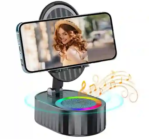 Soporte De Celular Con Amplificador De Sonido Y Luces Rgb