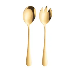 Set 2 Cubiertos Para Servir Ensaladas Dorados
