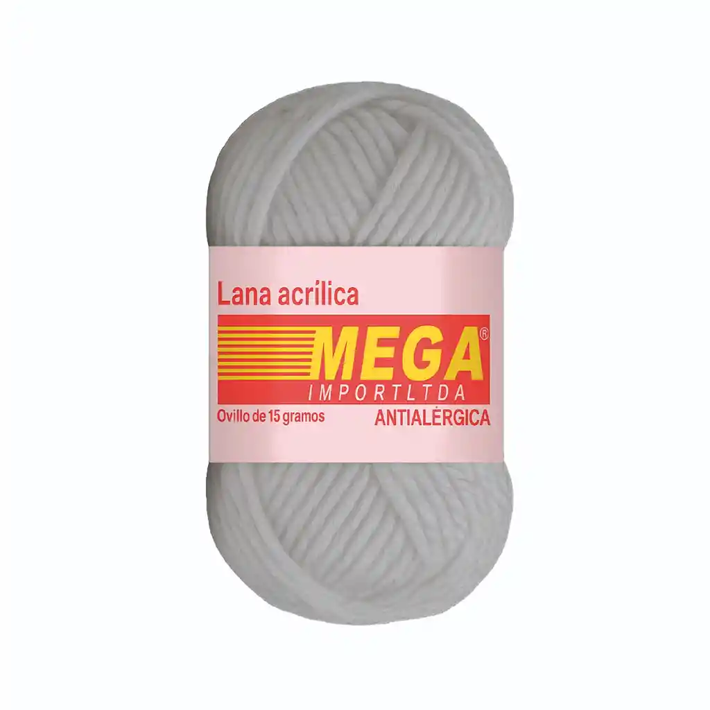 Lana Acrílica Escolar Antialérgica Mega Gris Claro 091