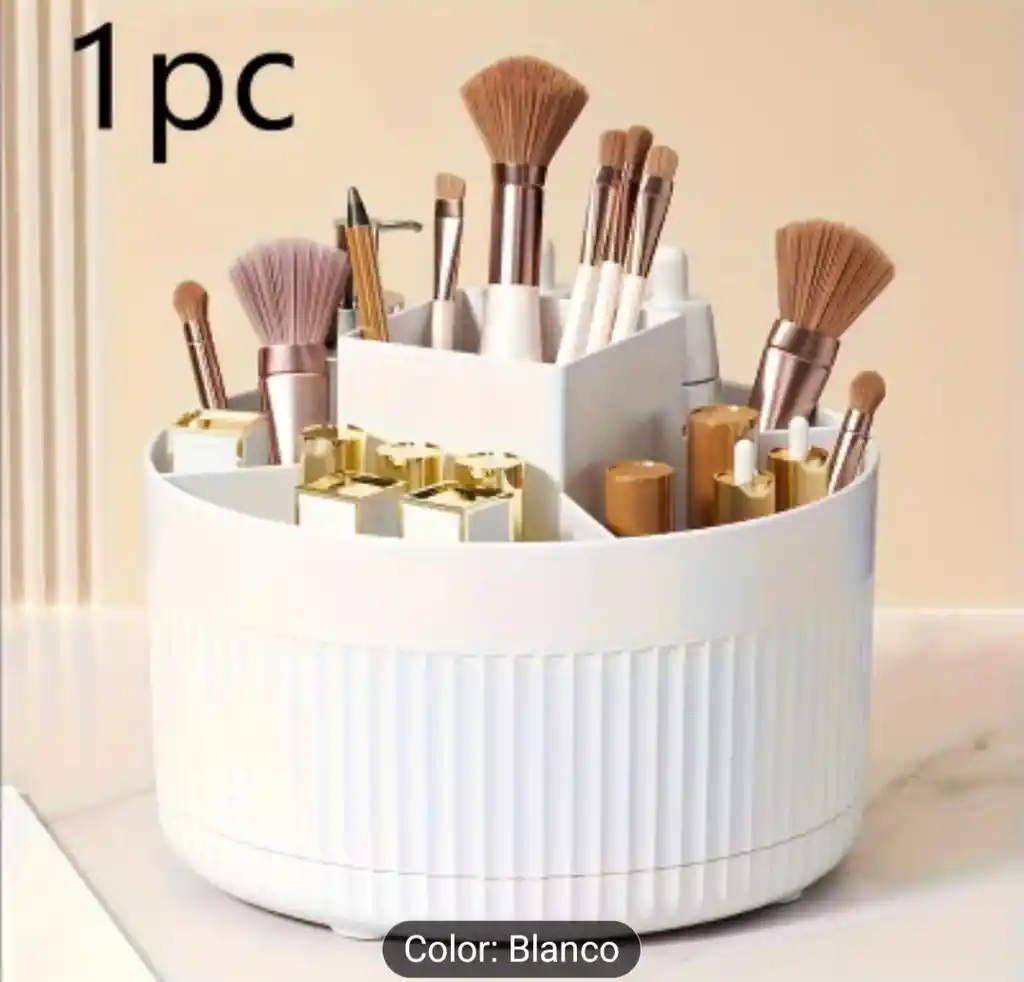 Organizador De Brochas Maquillaje Blanco