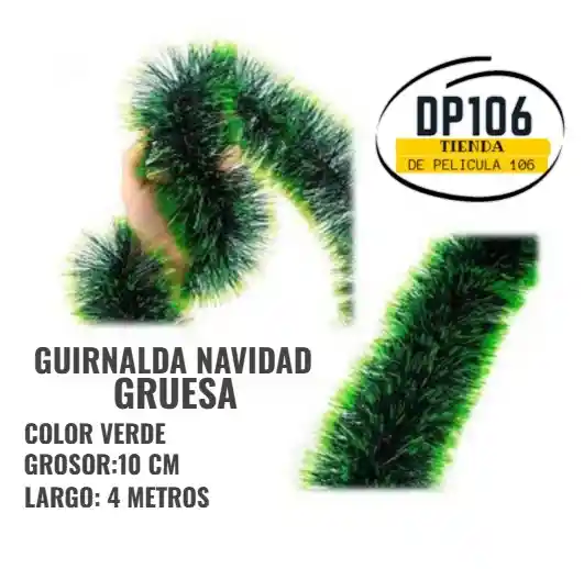 Guirnalda Verde Gruesa Navidad X 4 Metros Decoracion