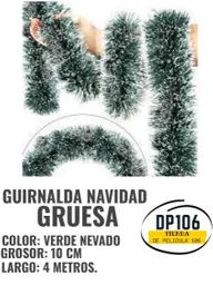 Guirnalda Verde Nevado Gruesa Navidad X 4 Metros Decoracion