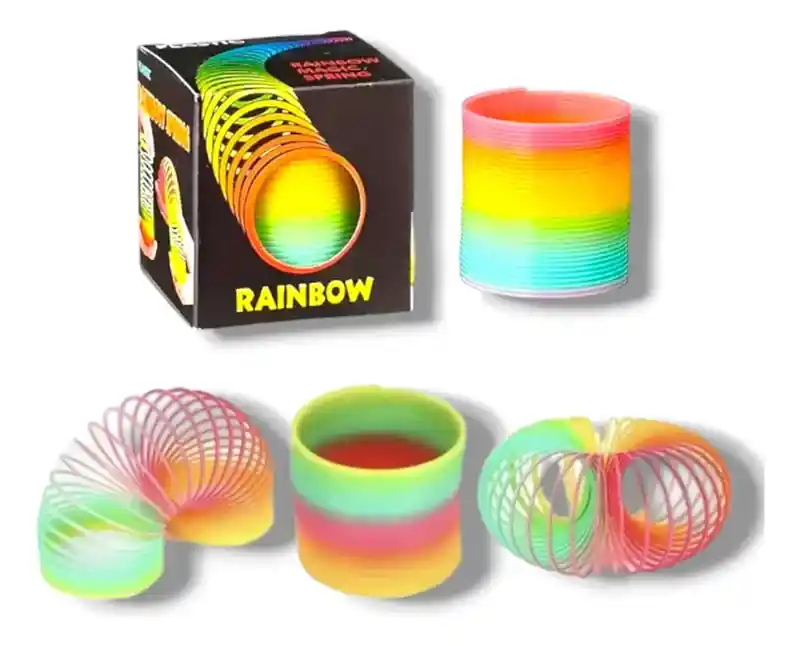 Resorte Antiestres Aro Magico Espiral Rainbow X 3 Unidades
