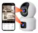 Camara De Seguridad Wifi Ip Doble Lente Robotica Blanco