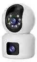 Camara De Seguridad Wifi Ip Doble Lente Robotica Blanco