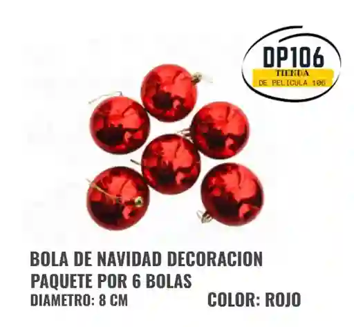 Bolas / Esferas Rojo Brillante 8 Cm Decoracion Navidad