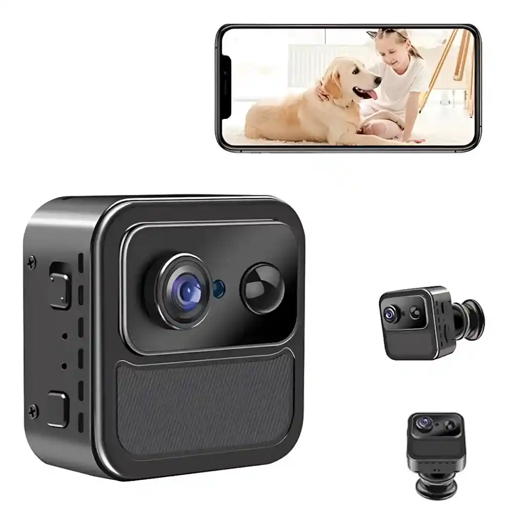 Mini Cámara Espia Wifi 4k Camara Oculta Seguridad Interior Negro