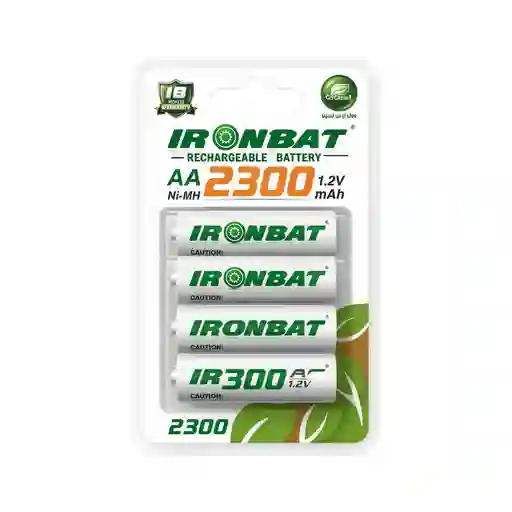 Baterías Pilas Recargables Aa Iron Bat X4 2300 Mah