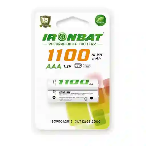 Baterías Pilas Recargables Aaa Iron Bat X2 1100 Mah