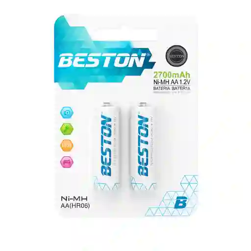 Baterías Pilas Recargables Aa Beston X2 2700 Mah