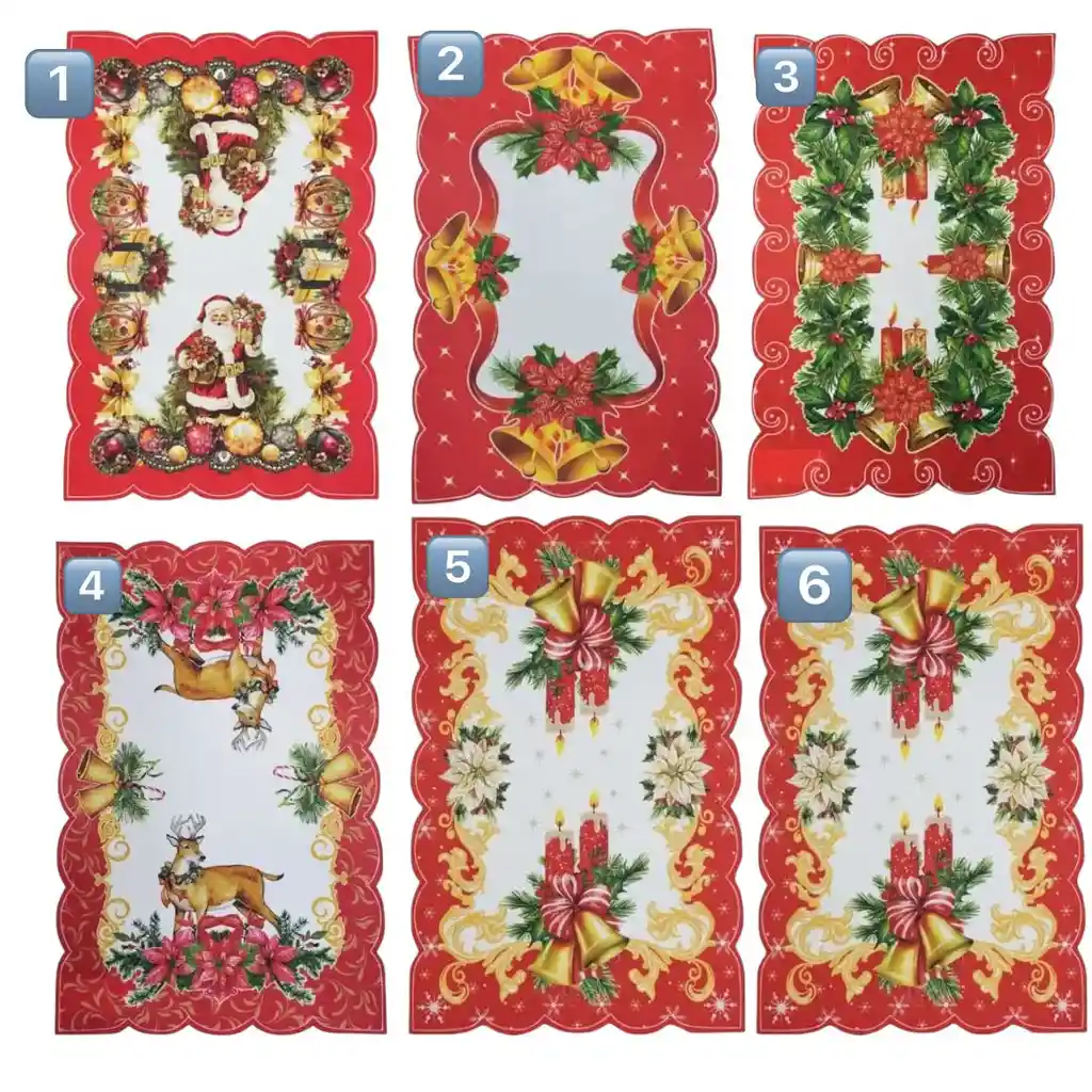 Individuales Navideño De Mesa X12