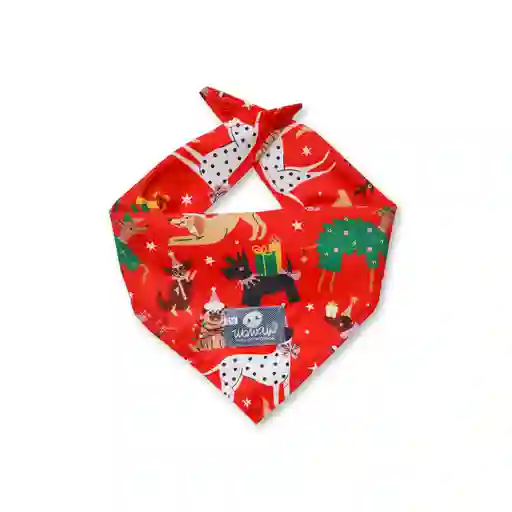 Pañoleta S Roja Perritos Navidad