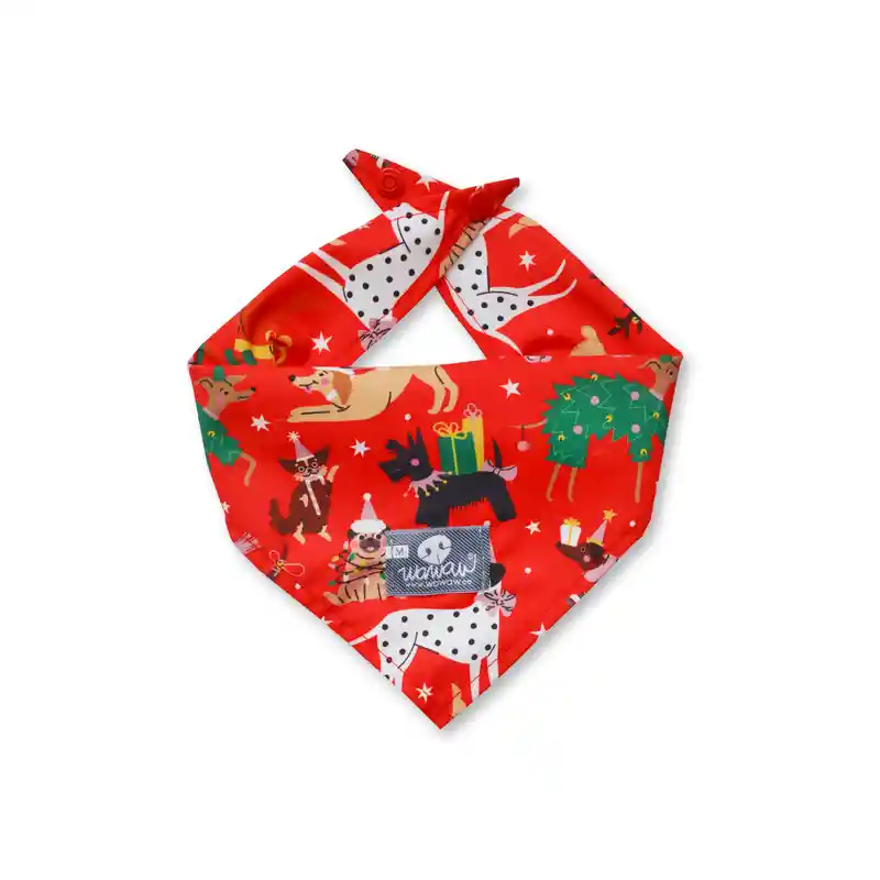 Pañoleta S Roja Perritos Navidad
