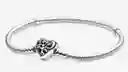 Brazalete Cadena De Serpiente Pandora Moments Con Broche De Corazón Decorado Con El Árbol De Familia