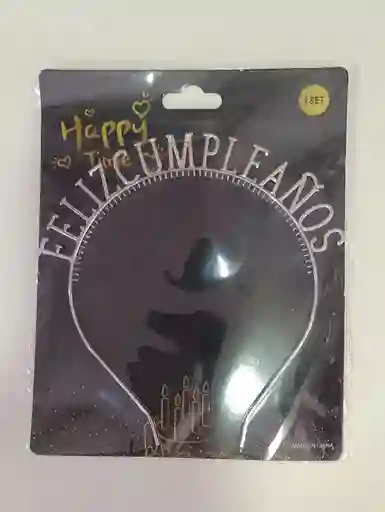 Vincha Feliz Cumpleaños Plateada