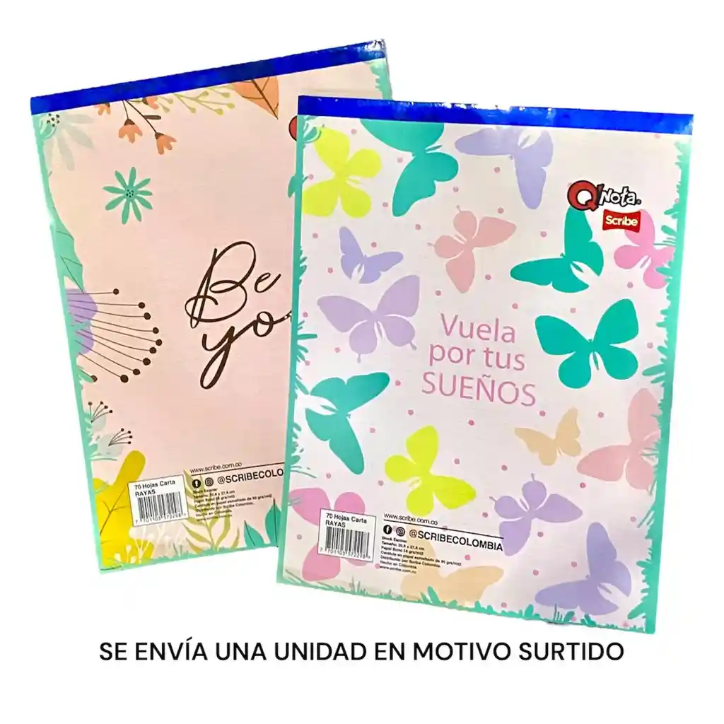 Block Rayado Carta Q´nota Scribe Motivos Femeninos